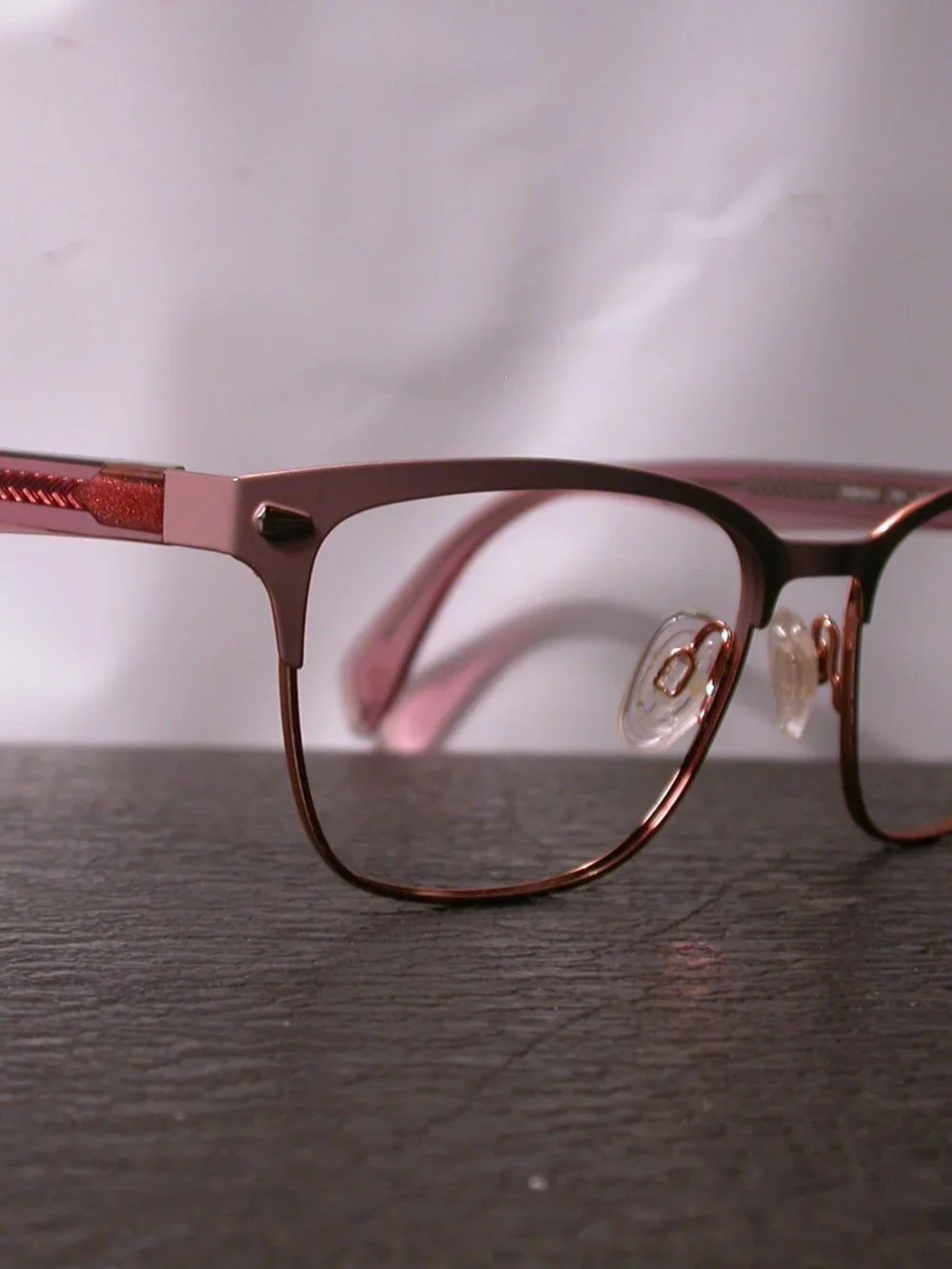 Rag & Bone Clear Dusty Rose Pink and Gold Eyeglasses Frames